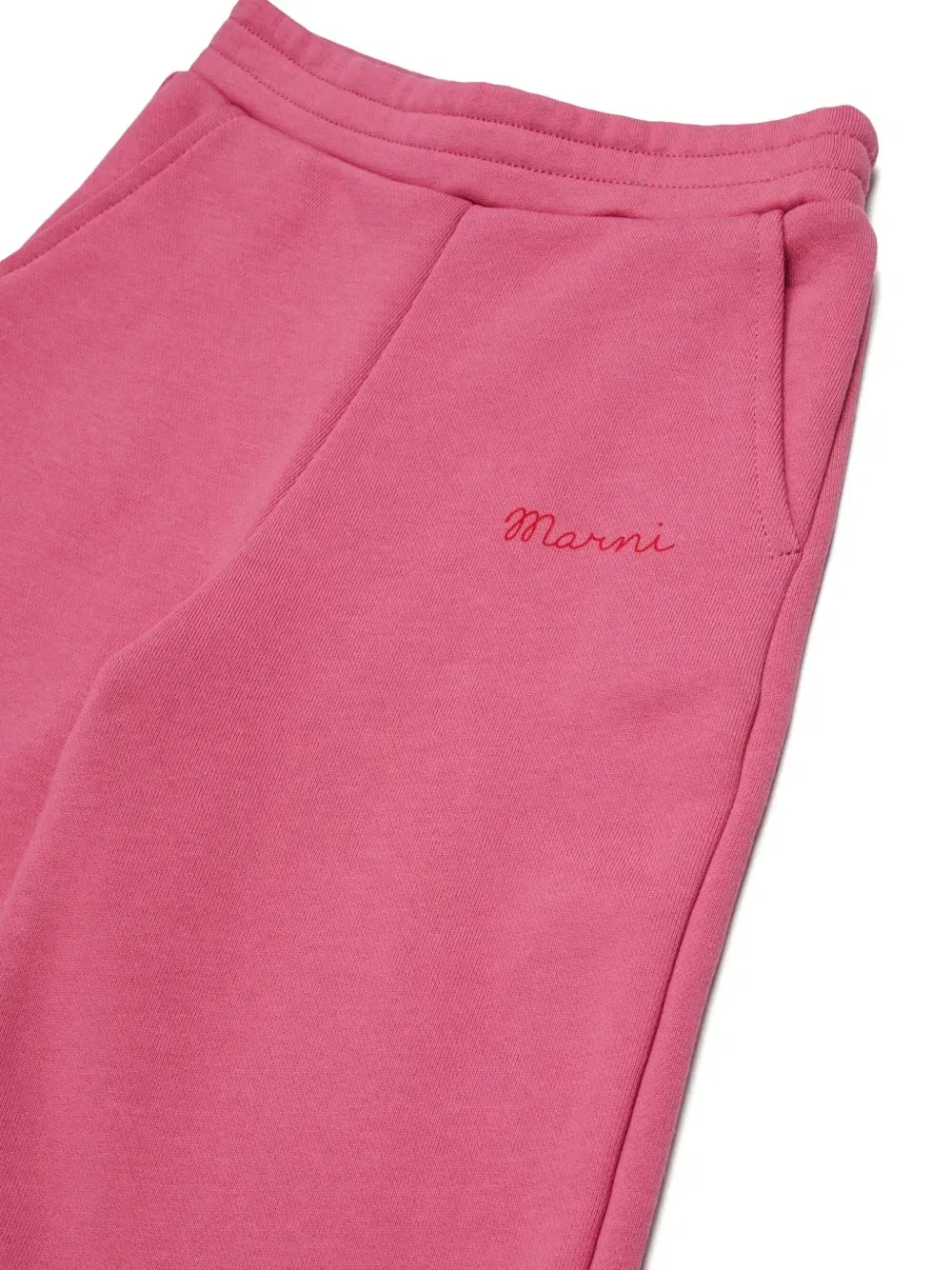 Брюки с оборками и вышитым логотипом Marni Kids, розовый — фото 3