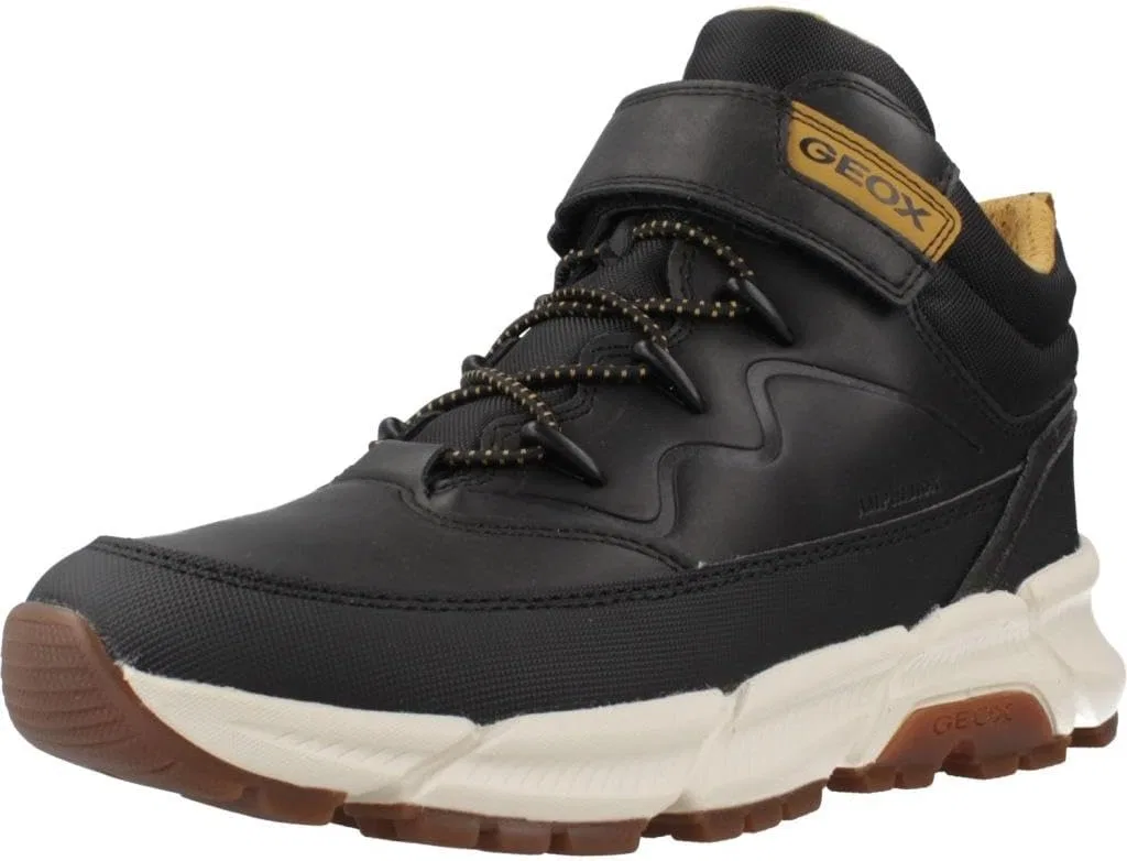 Детские ботинки для мальчиков Flexyper Plus 1 Geox, Black Dark Yellow