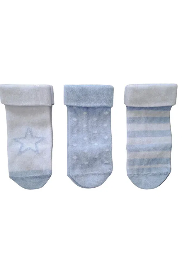 Детский набор носков для мальчиков хлопковый Set of 6 100% organic cotton newborn baby boy socks - gift boxed for baby shower Okayro Organic, Multicolor — фото 4