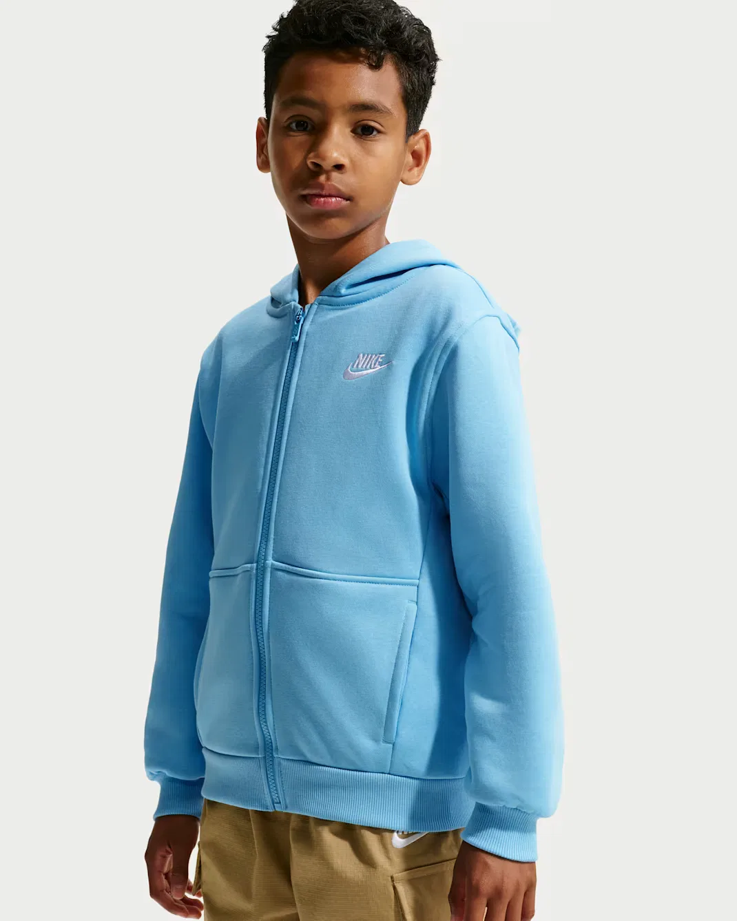 Толстовка на молнии для детей постарше Nike Sportswear Club Fleece, Football Blue/White — фото 3