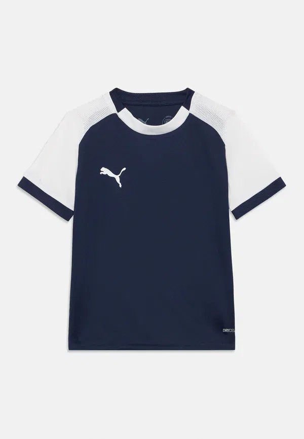 Футбольная футболка с круглым вырезом Teamliga Matchday Puma Navy, White, белый/темно-синий — фото 3