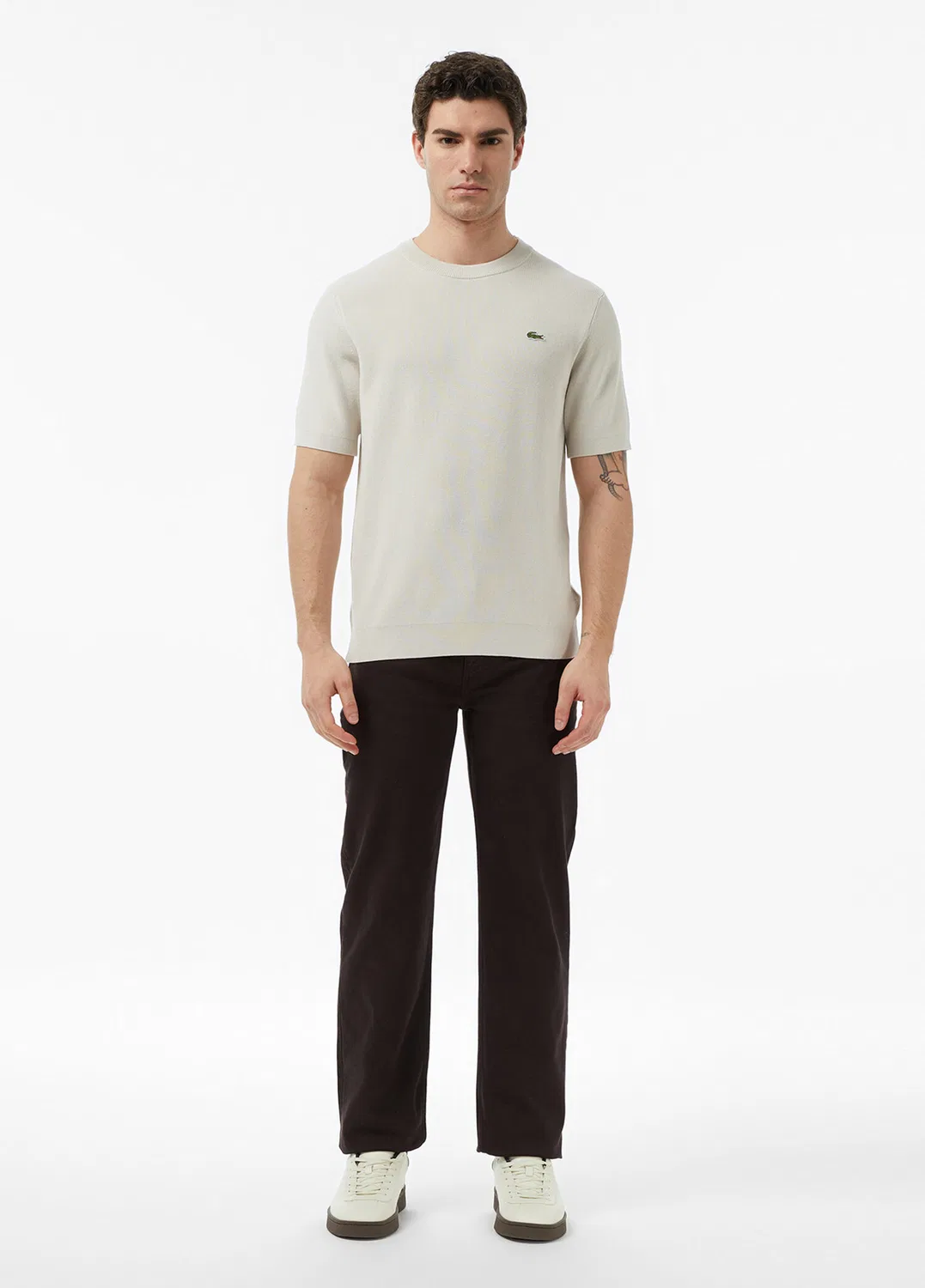 Трикотажный джемпер Classic Fit Lacoste, bej — фото 4