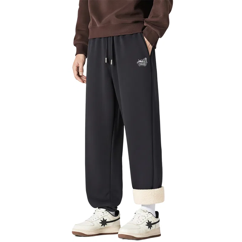 Детские утепленные спортивные штаны из флиса Tonlion, Text: (Thickened Lambswool)Dark Gray