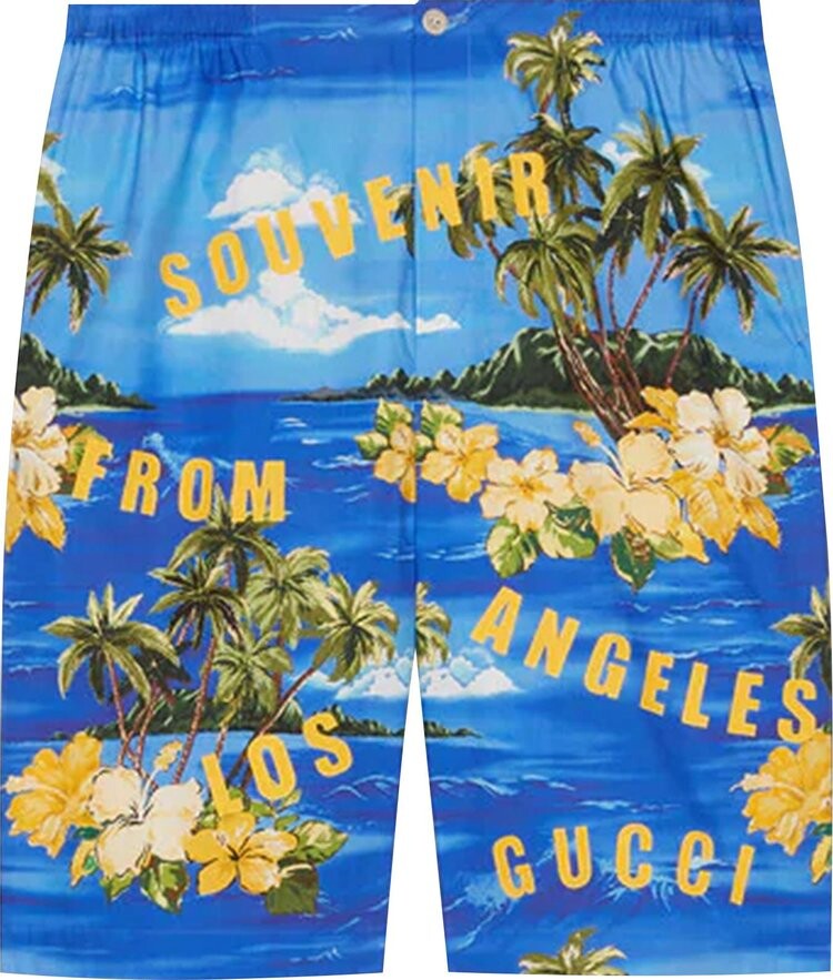 

Шорты Gucci Poplin Shorts Blue/Yellow, синий