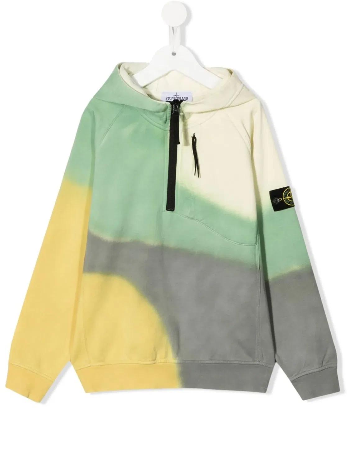 Худи с принтом тай-дай Stone Island Junior, желтый