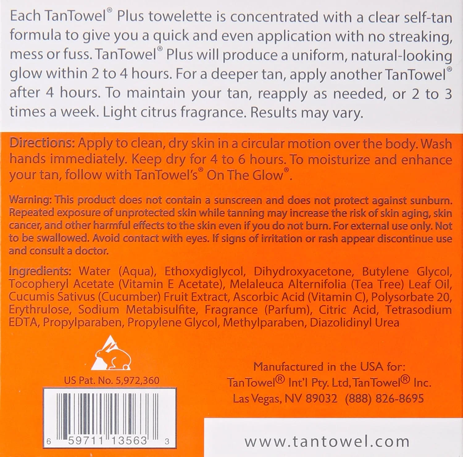 Салфетки для автозагара Tan Towel Plus для всего тела, 5 штук (упаковка из 1 шт.) 5 шт. (1 шт.) — фото 3