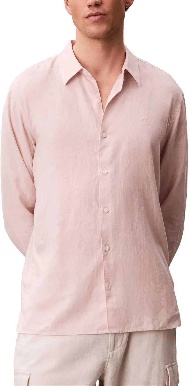 Мужская рубашка из льна Calvin Klein, Prairie Peach