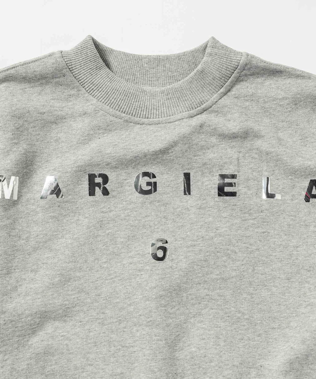 Детский свитшот с длинным рукавомс брендовым логотипом MM6 Maison Margiela, Серый — фото 3