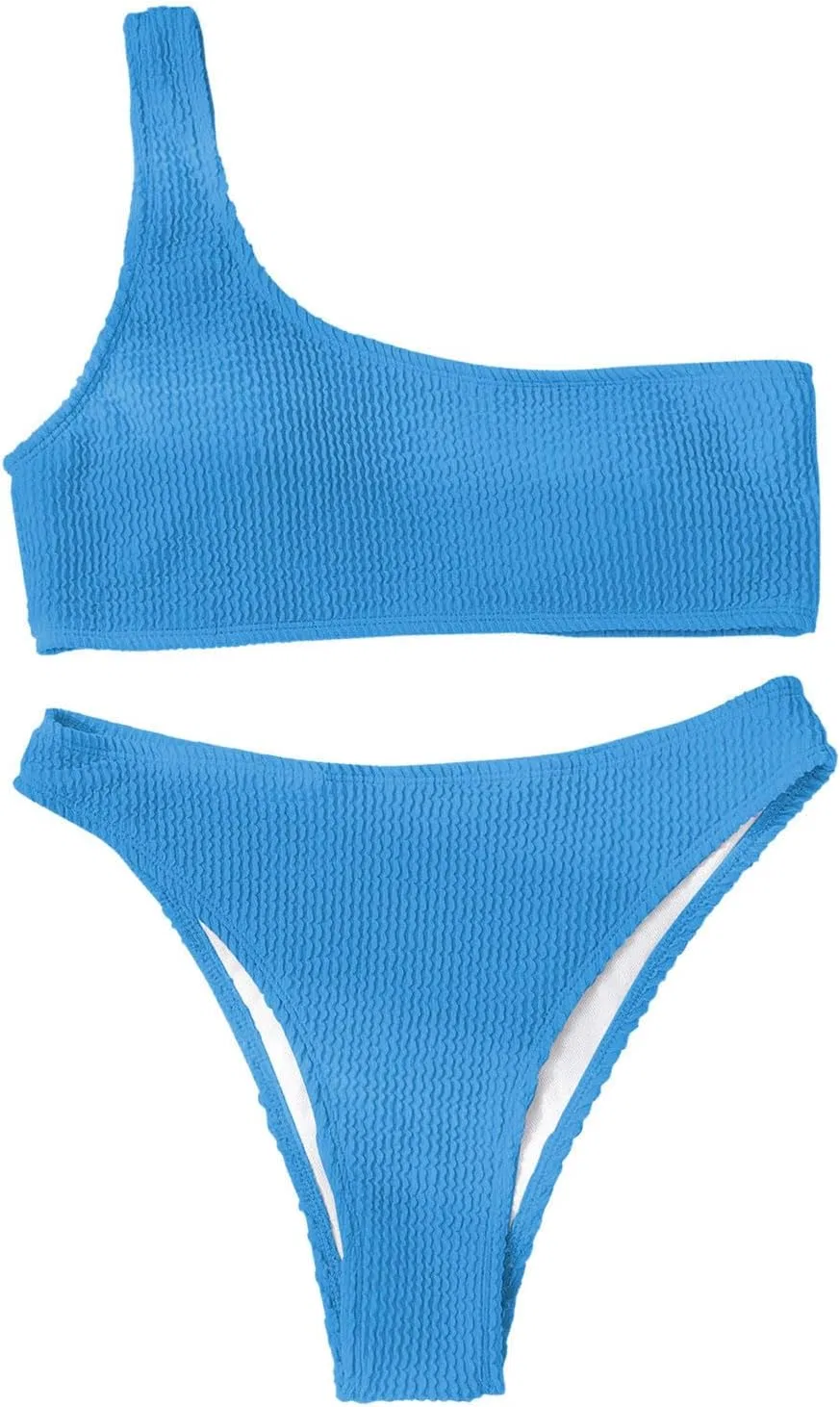 Женский бикини-комплект с одним плечом Ribbed, Dark Blue
