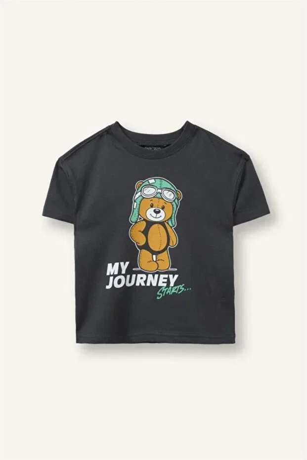 Детская футболка для мальчиков с принтом Teddy Bear Defacto, Anthra