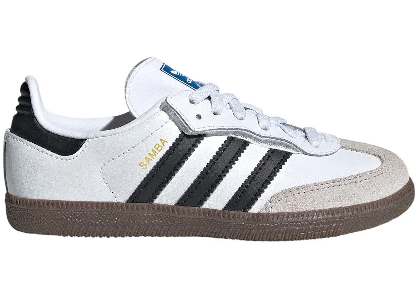 Детские кроссовки Lifestyle с закрытой шнуровкой Adidas Samba OG Comfort Closure, Cloud White Core Black Gum