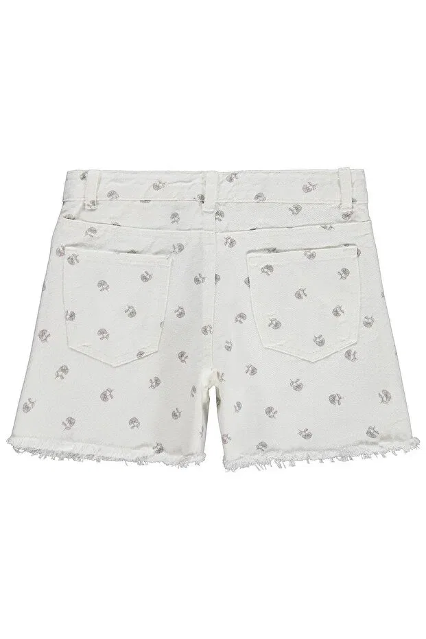 Детские шорты для девочек с принтом Civil Girls, Off White — фото 2