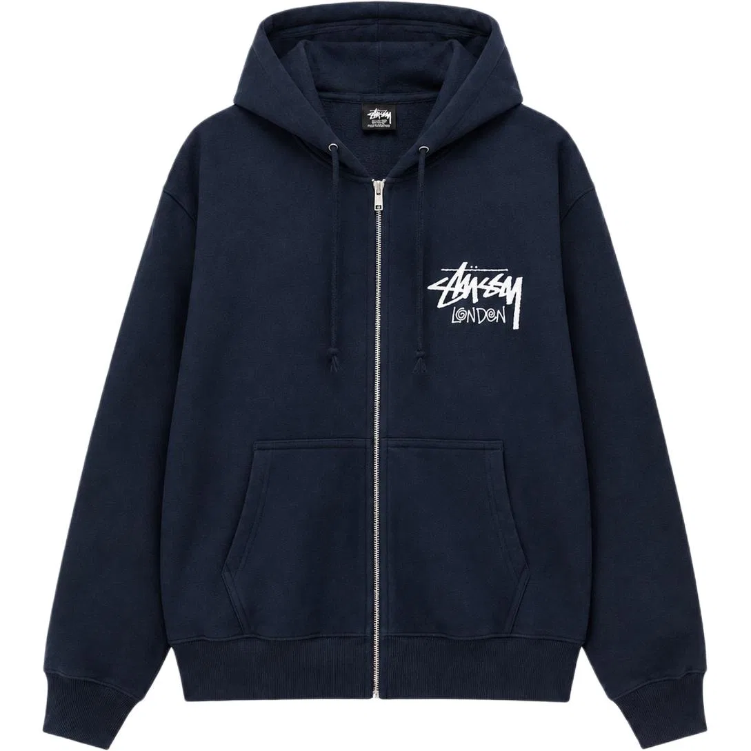 Детское худи с капюшоном и принтом Stussy, Navy Blue — фото 3