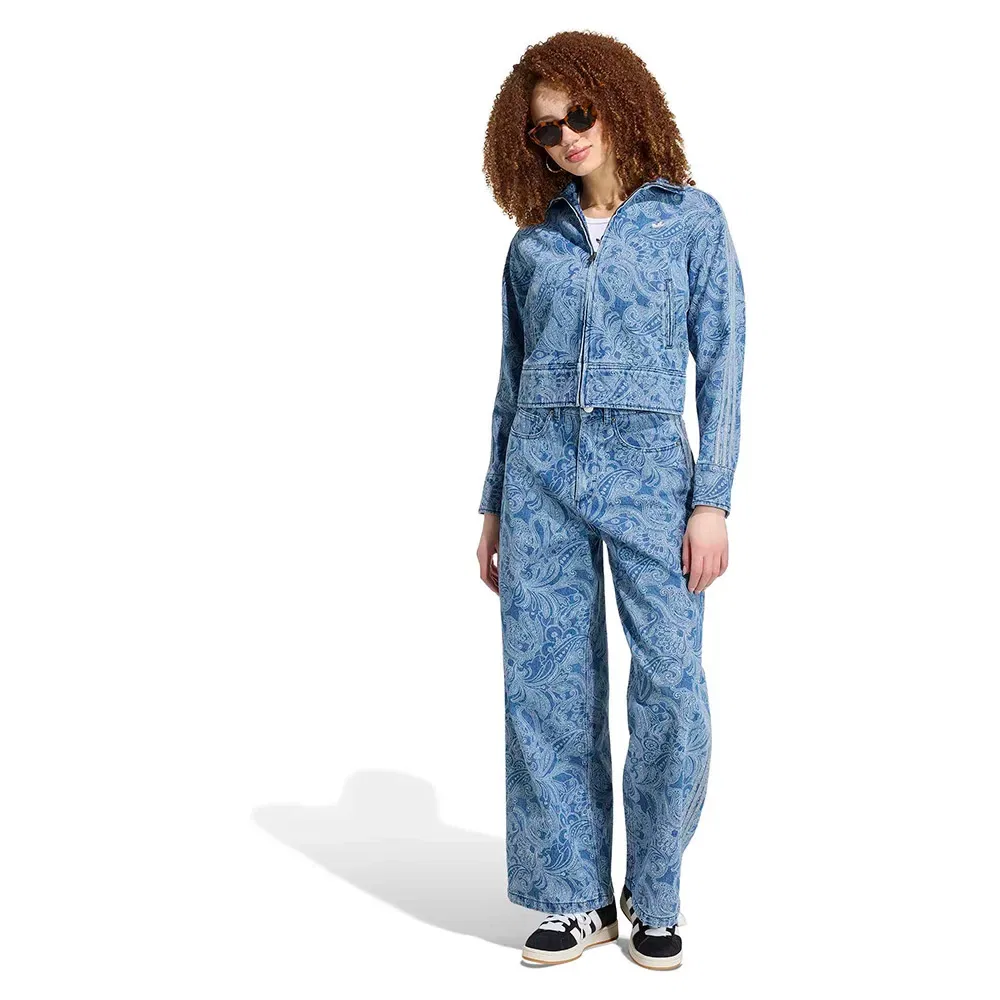 Женская джинсовая куртка с принтом Liberty London Firebird Adidas Originals, Blue — фото 4