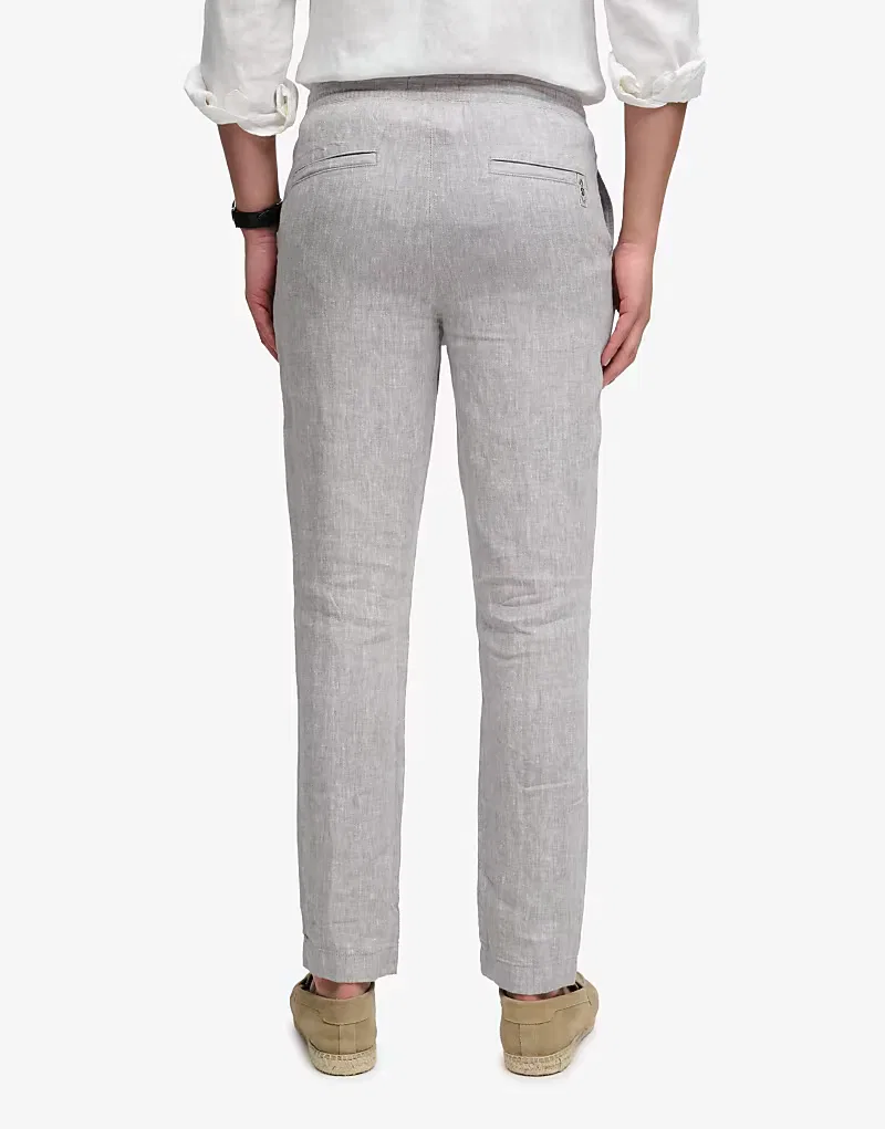 Льняные брюки Superdry Merchant из пепельно-серый шамбре — фото 3