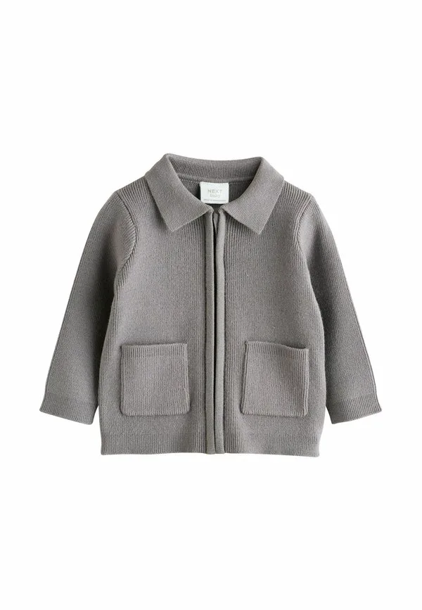 Кардиган прямого кроя на молнии спереди Next, Charcoal Grey