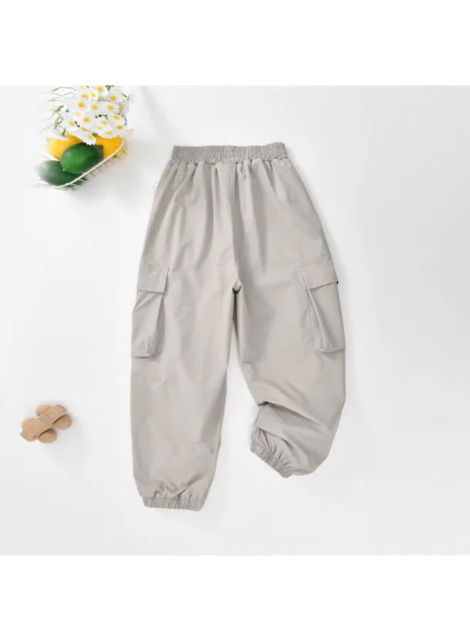 Штаны спортивные с большими карманами, модель Cargo Joggers, Bornbay, серый — фото 4