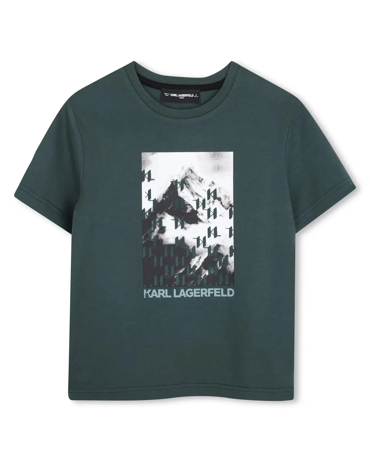 Детская футболка для мальчиков с коротким рукавом с принтом Karl Lagerfeld Kids, Verde