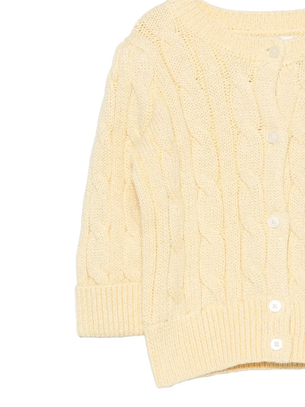 Кардиган с косами Polo Ralph Lauren Kids, желтый — фото 3