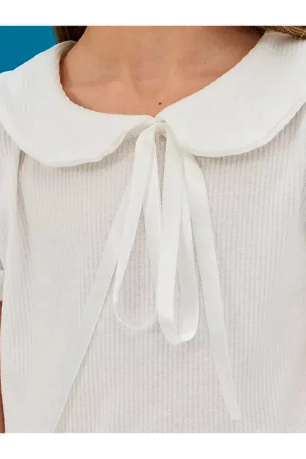 Детское платье для девочек хлопковое Nc Gift, White-Short — фото 3
