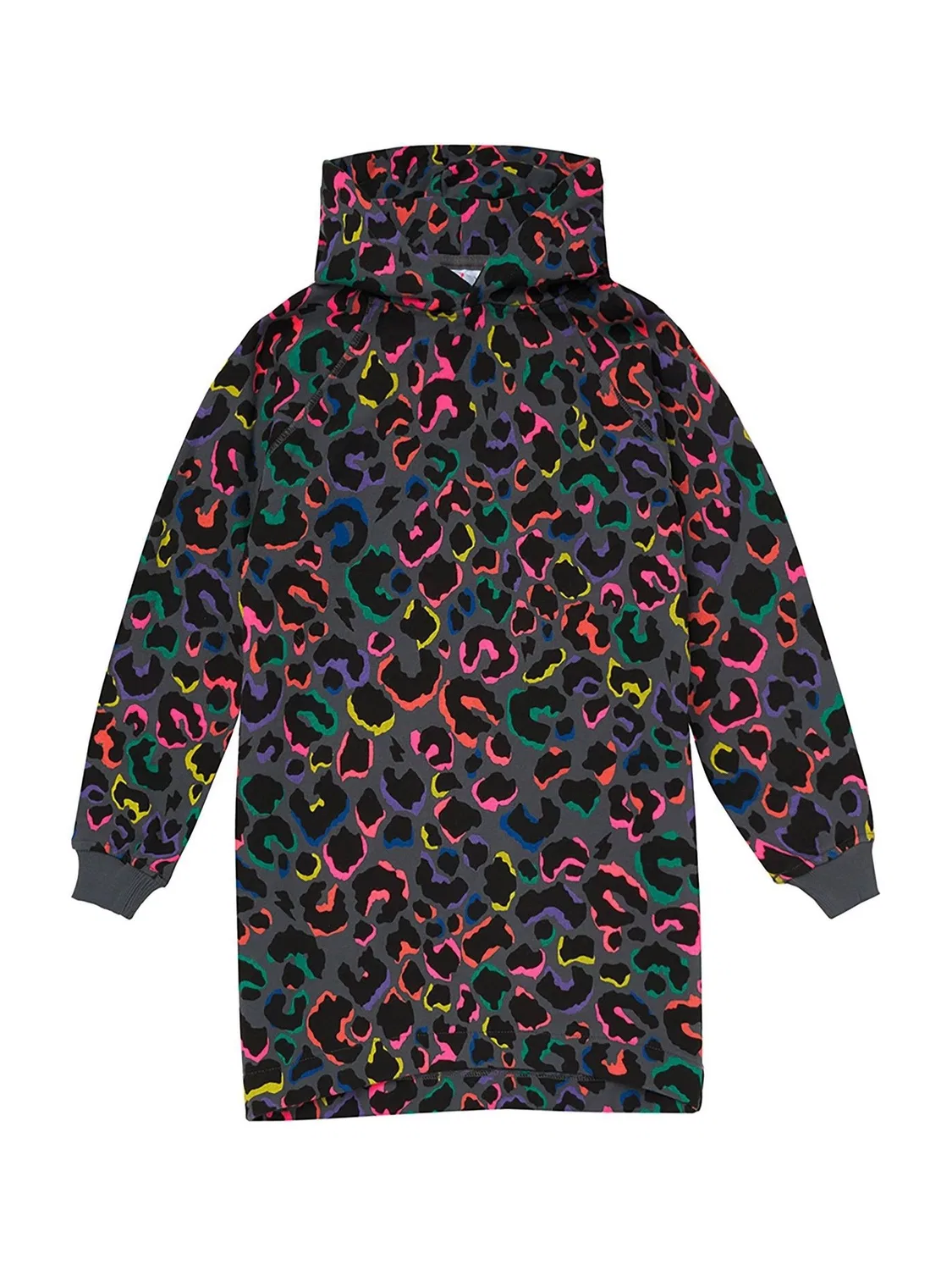 Худи-платье с принтом Rainbow Shadow Leopard & Lightning Bolt SCAMP & DUDE, серый