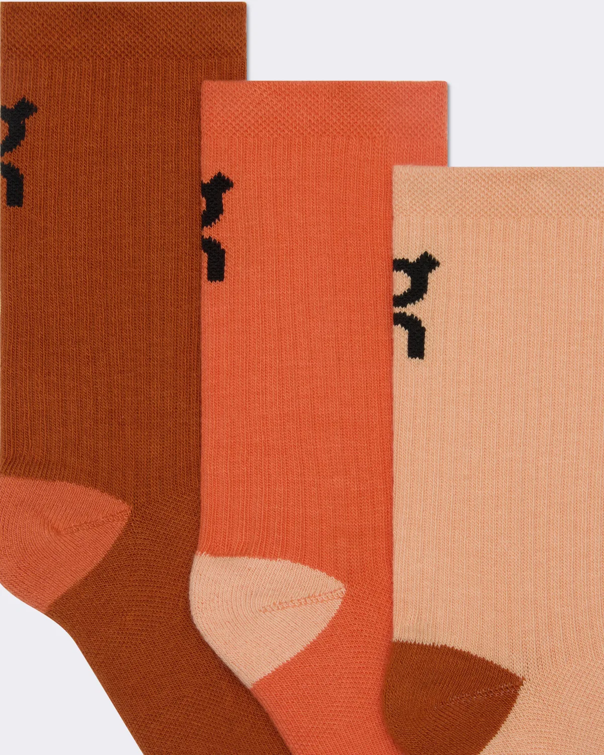 Детские высокие носки с логотипом, комплект из 3 пар, Logo Sock High, On, Flame/Cinnamon — фото 4
