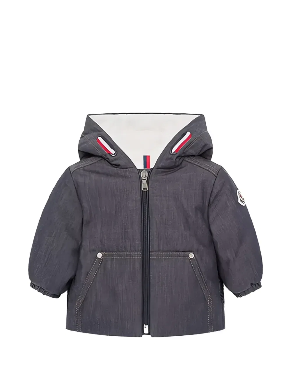 Куртка с капюшоном Alaric с логотипом-нашивкой Moncler Enfant, синий