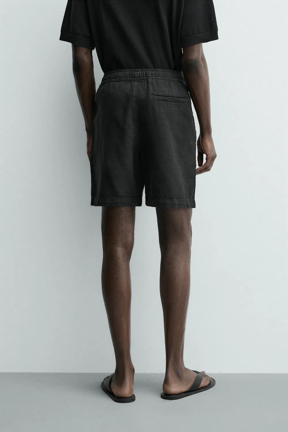 Текстурированные бермудские шорты стандартного кроя ZARA, Black — фото 3