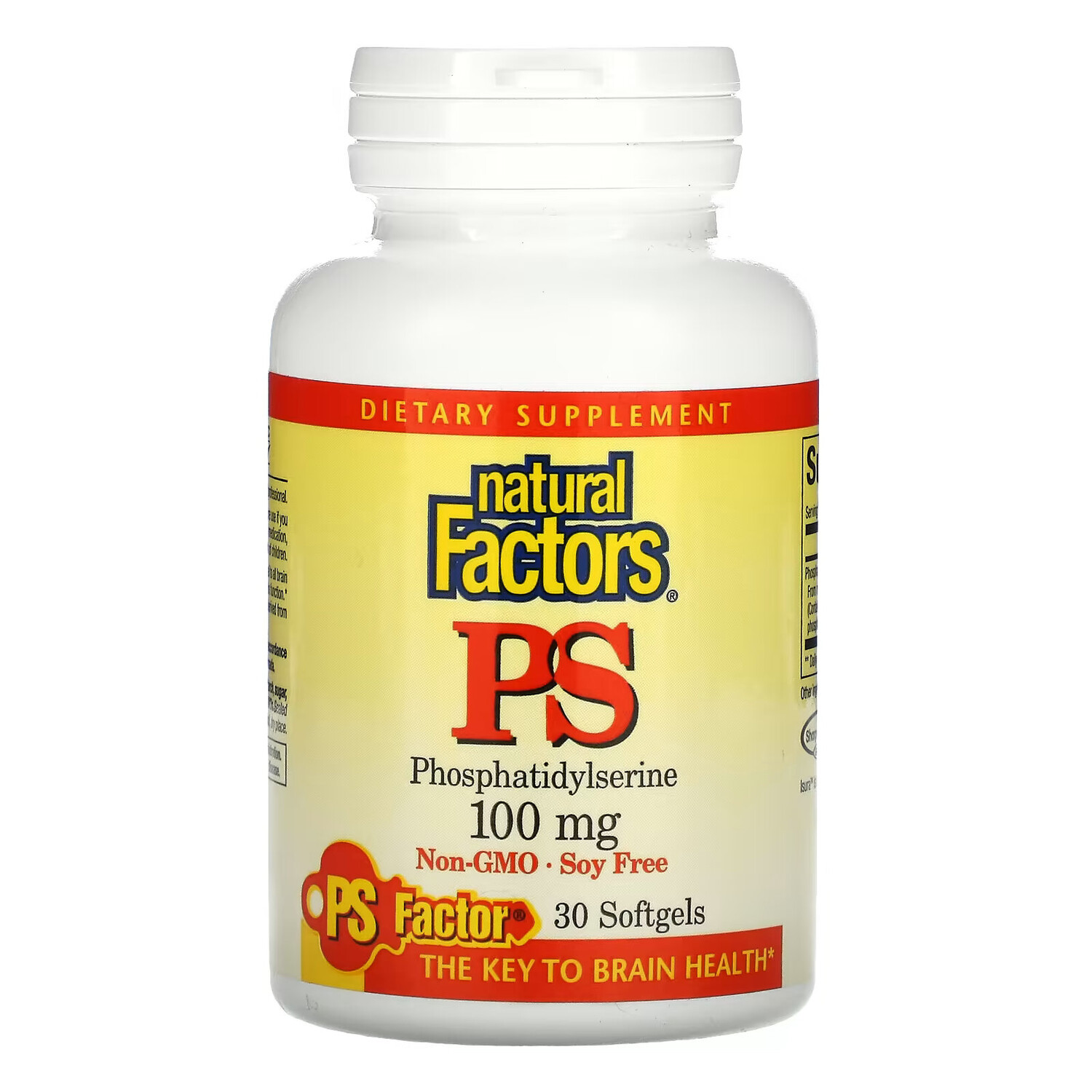 

Natural Factors, PS, фосфатидилсерин, 100 мг, 30 мягких таблеток