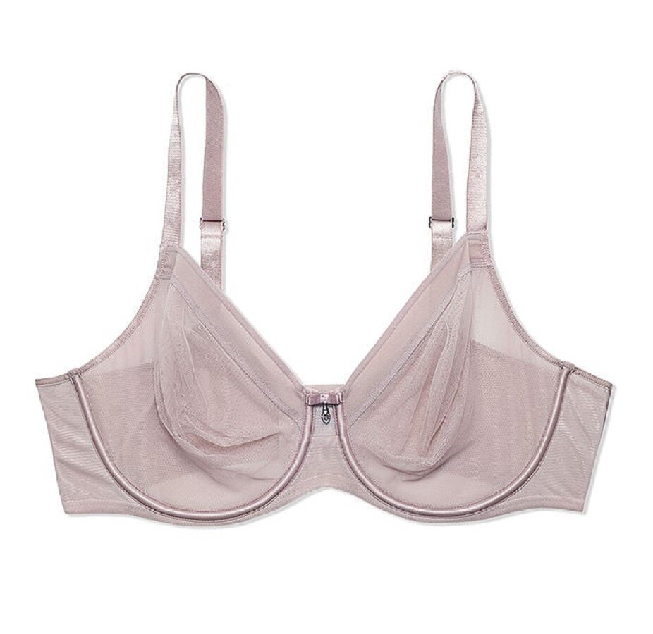 

Бюстгальтер Curvy Couture Sheer Mesh Full Coverage Unlined Underwire, светло-серый