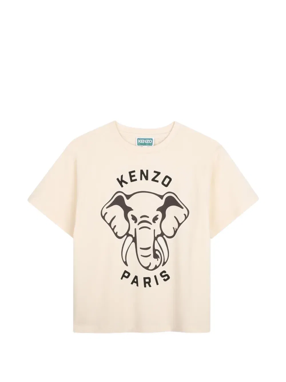 Футболка с принтом слона Kenzo Kids, бежевый