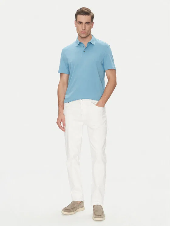 Поло regular fit Supima Calvin Klein, синий — фото 2