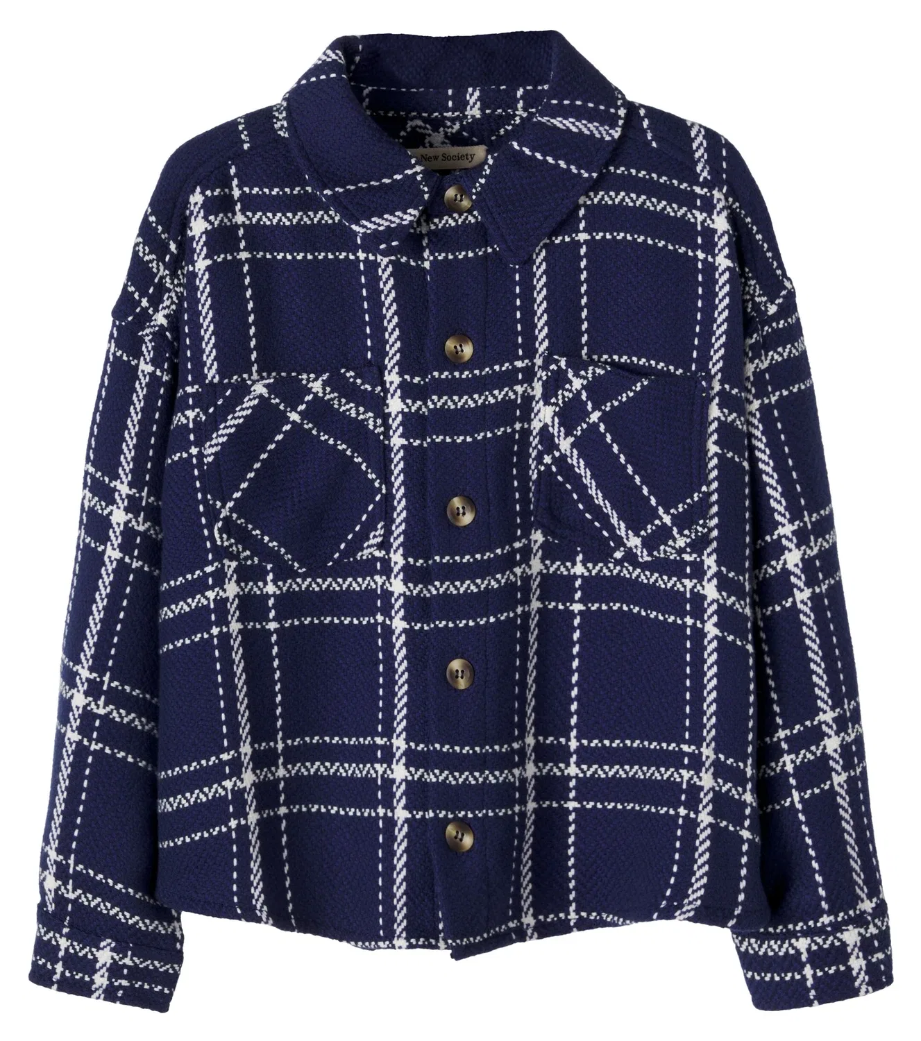 Рубашка-оверсайз в клетку Boone, The New Society, синий