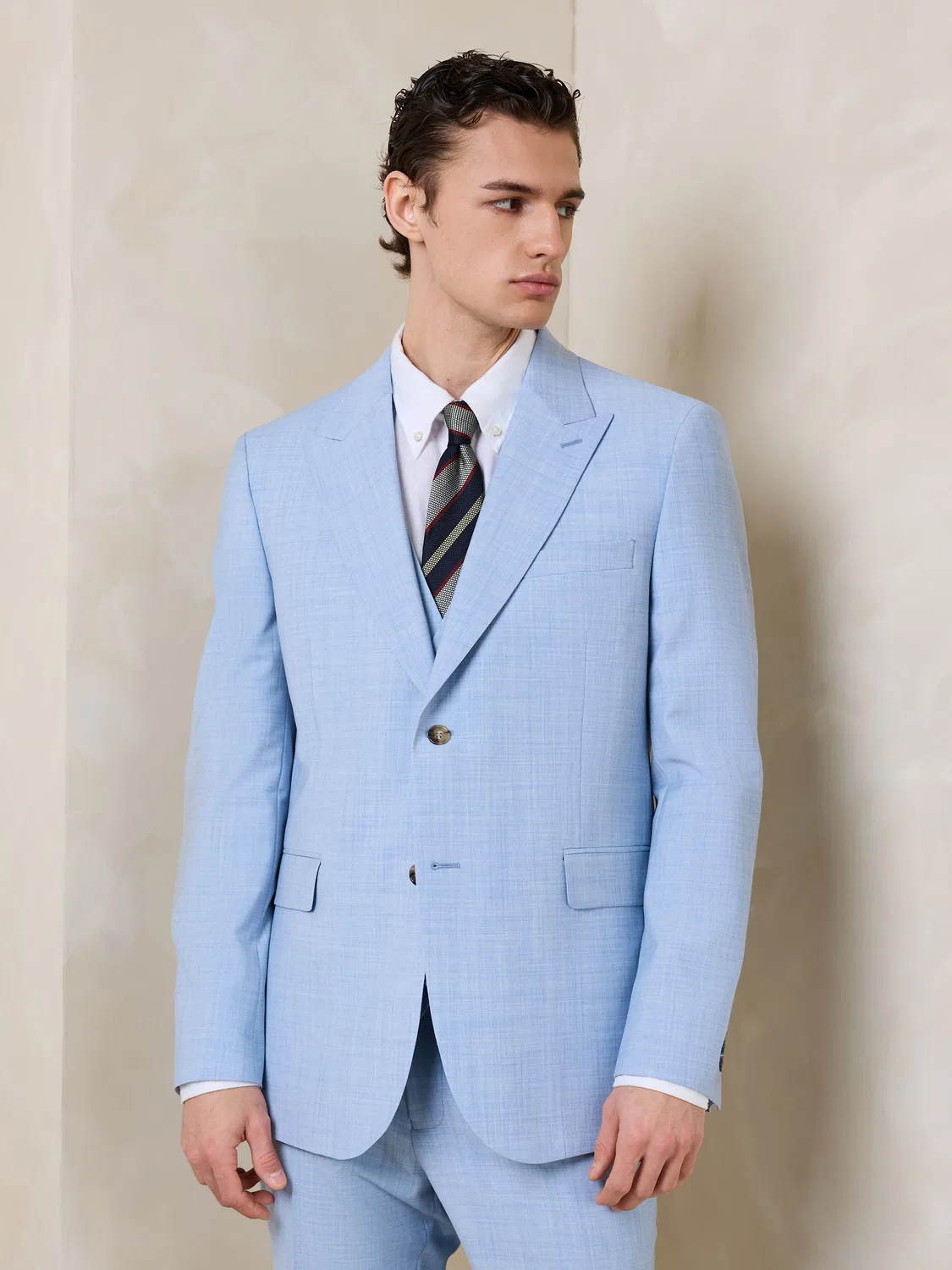 Пиджак из шерстяной смеси, Regular, N.Premium Tailored Fit Next, светло-голубой