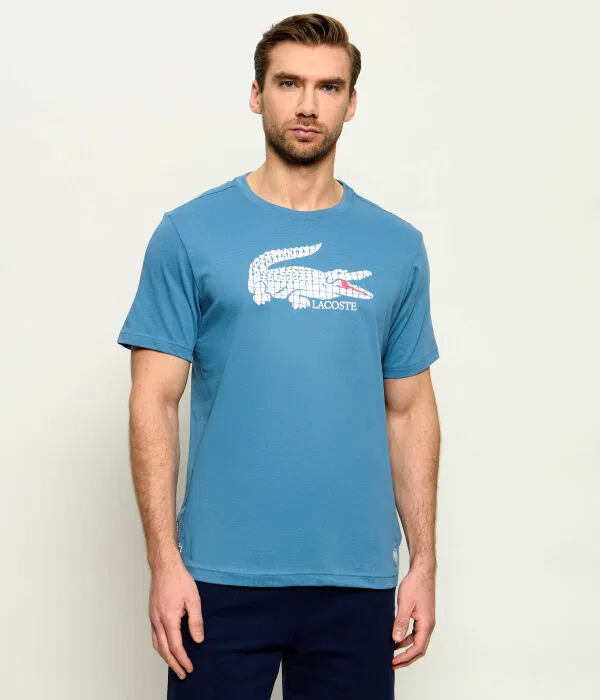 Мужская футболка с принтом Lacoste X Roland Garros Regular Fit, синий
