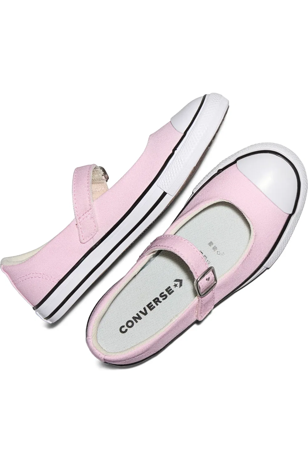 Кеды детские на низкой подошве с ремешком Dainty Mary Jane Converse, New Found Bloom/White/Black — фото 4