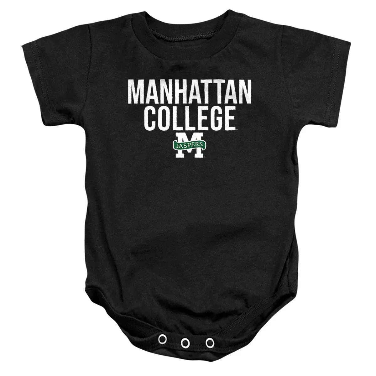 Детское боди-комбинезон с коротким рукавом Manhattan College Stacked NCAA, Black