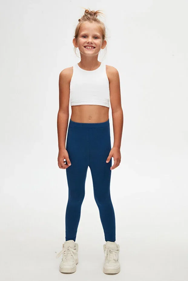 Детские леггинсы для девочек однотонные Lovetti, Indigo