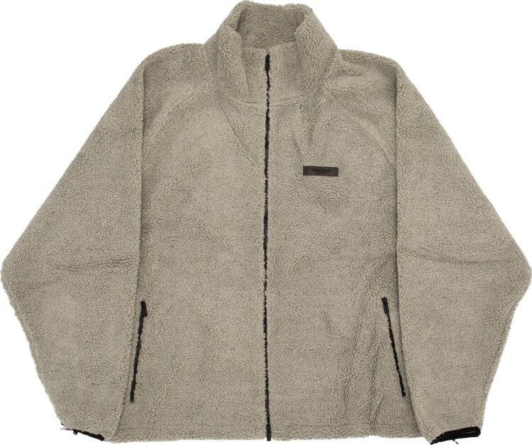 Куртка Fear of God Essentials Polar Fleece Full Zip Jacket 'Dark Oatmeal', серый — фото 2
