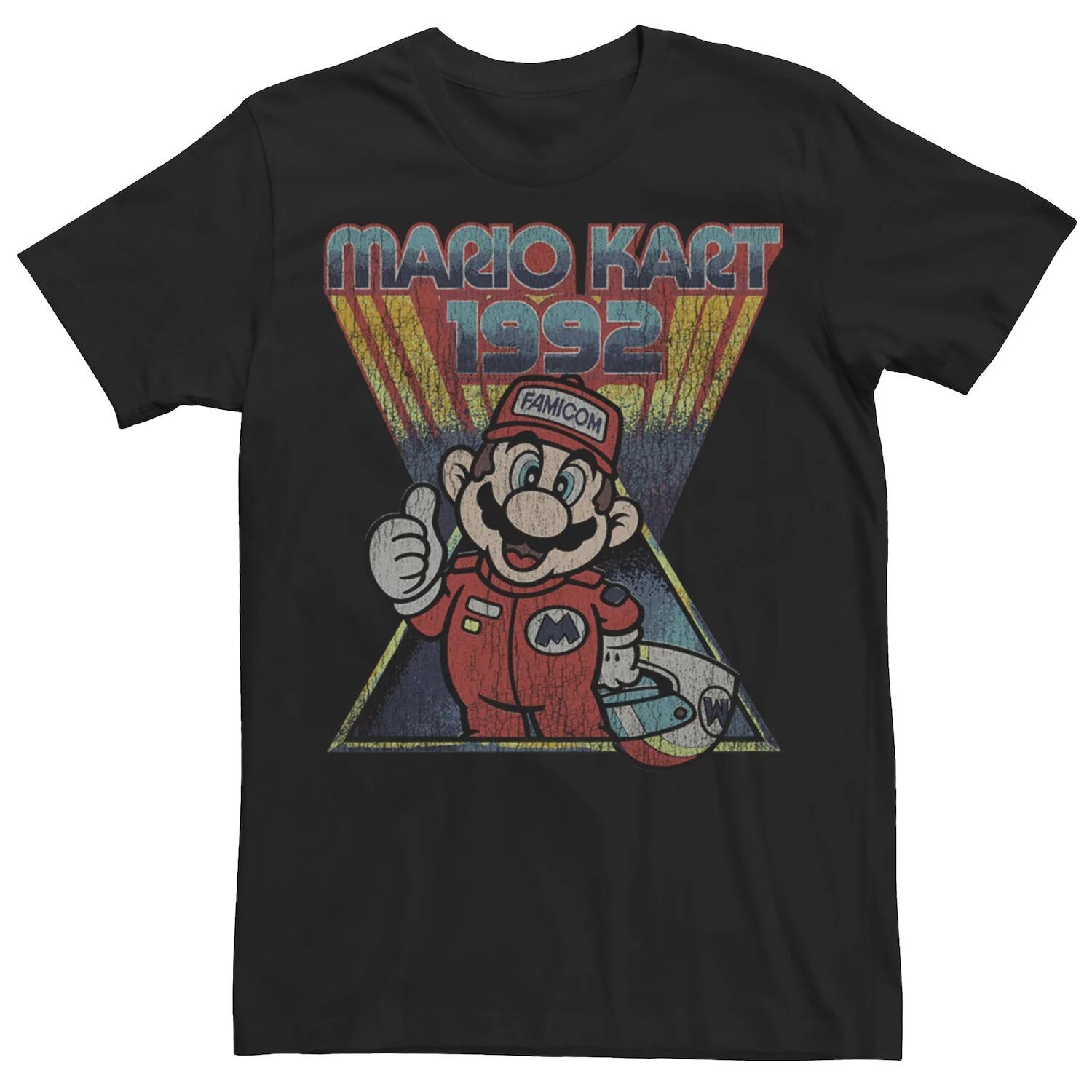 

Мужская футболка с портретом в стиле ретро Mario Kart 1992 года Licensed Character