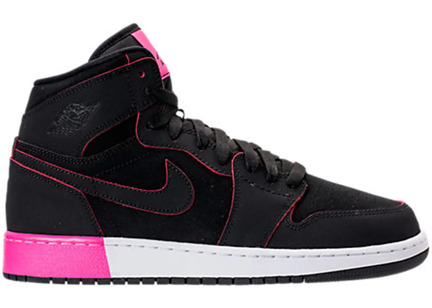 Детские кроссовки с высоким верхом Jordan 1 Retro High Jordan, Black/Black-Hyper Pink-White