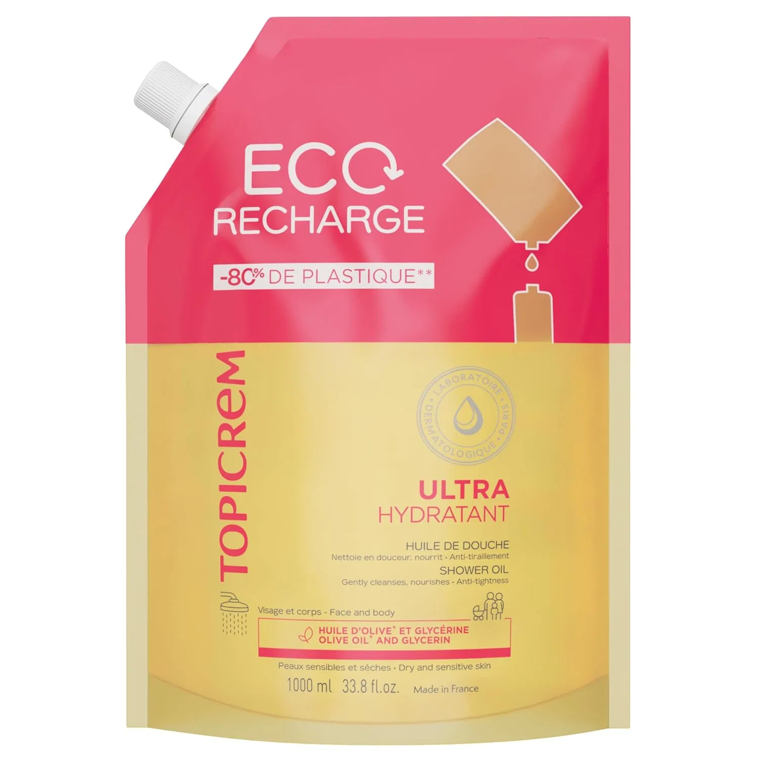 Увлажняющее масло для душа Eco Refill, Topicrem, 1 л — фото 2