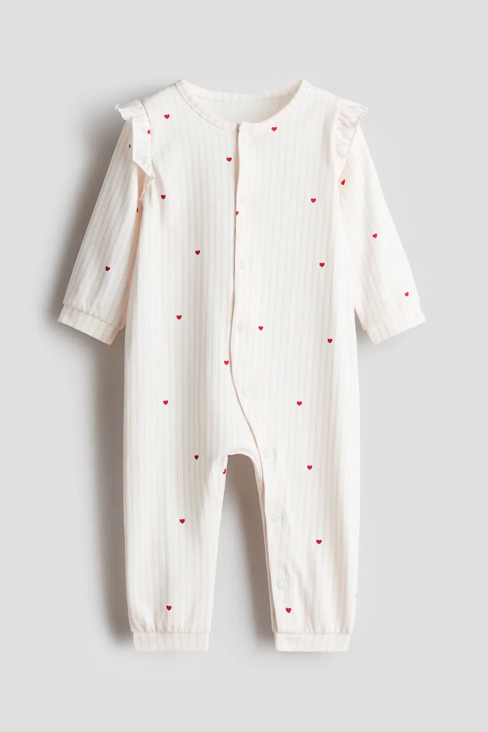 Хлопковая пижама с оборками H&M, Weiß/Herzen