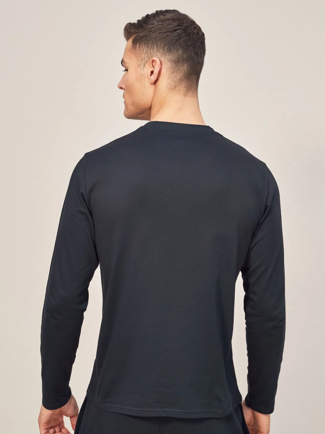 Черная хлопковая футболка с длинным рукавом и логотипом Polo Ralph Lauren — фото 2