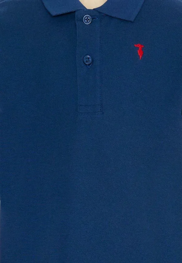 Футболка поло из хлопка Polo Tru Trussiardi Junior, синий Tru Trussardi Junior — фото 3