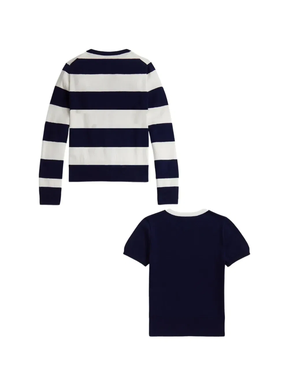 Комплект из кардигана и футболки в полоску Polo Ralph Lauren Kids, синий — фото 2