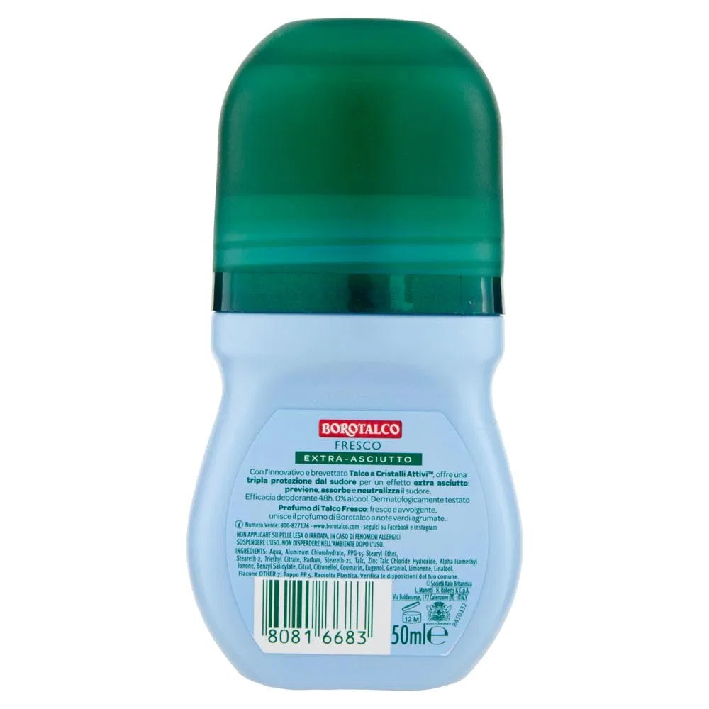 Дезодорант-ролик Borotalco Fresco Triple Protection, 50 мл, 8 шт, Beni Culinari — фото 2