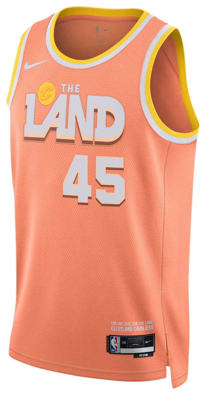 Мужская баскетбольная джерси Cavaliers City Edition Nike, цвет Orange/Multi