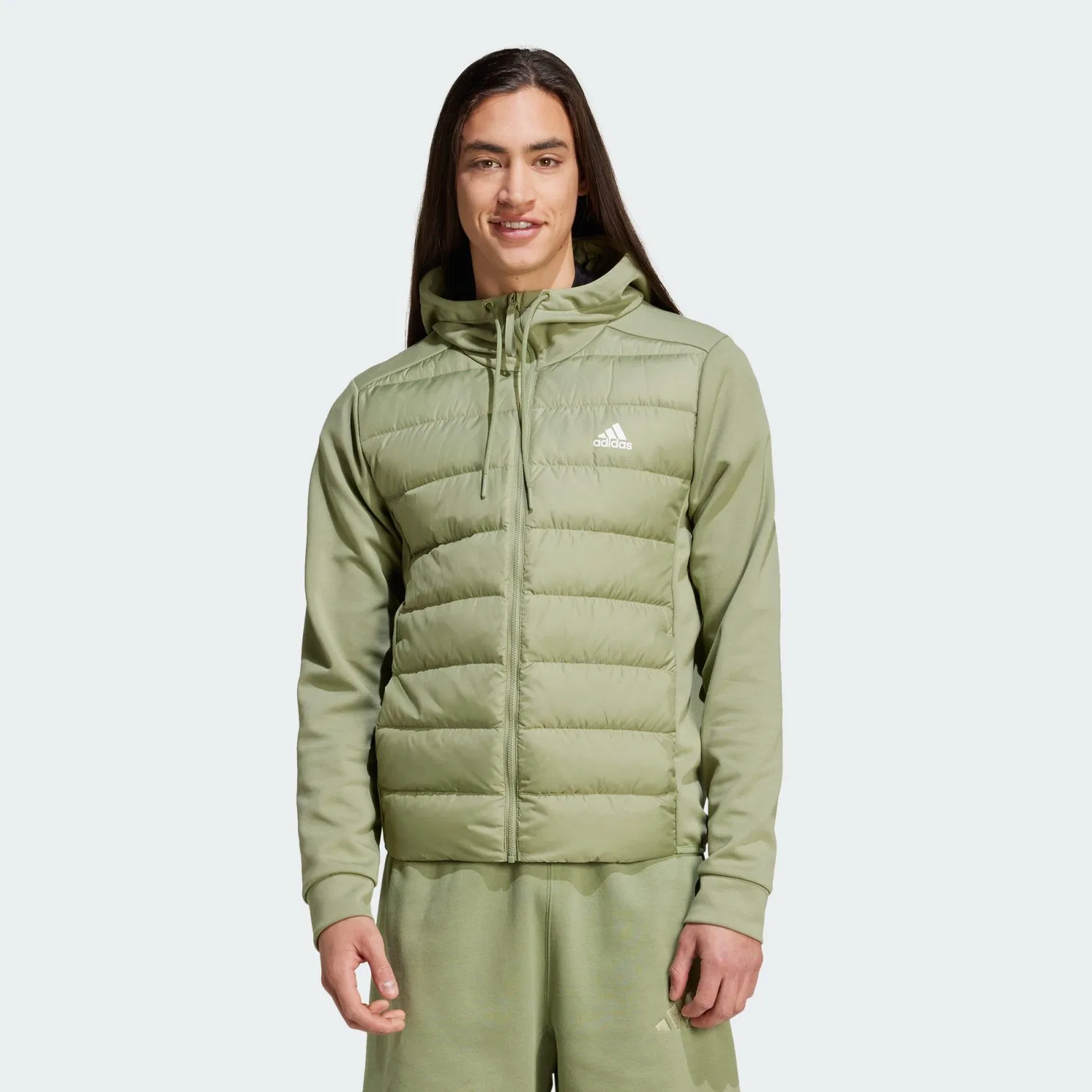 Женская утепленная куртка с капюшоном Essentials Hybrid Hooded Daunenjacke Adidas, Grun