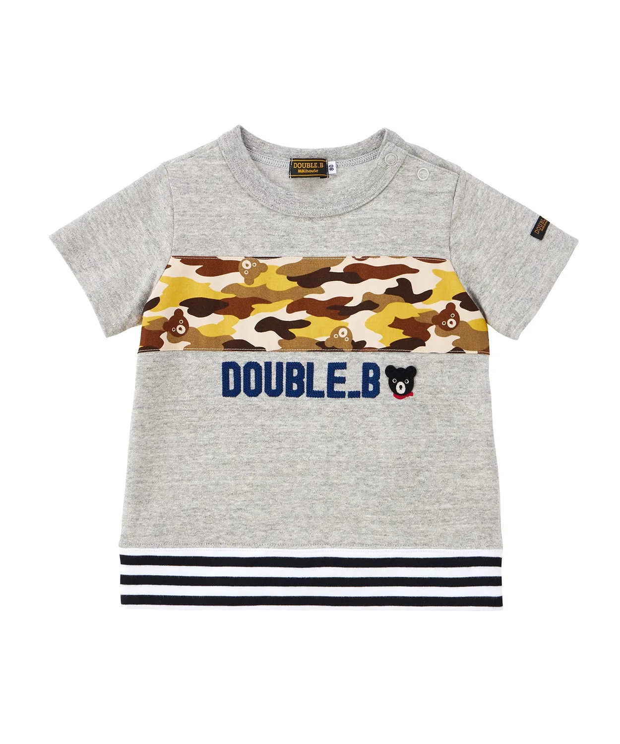 Детская футболка с коротким рукавом с камуфляжным принтом Tiger Camo DOUBLE_B, Grey